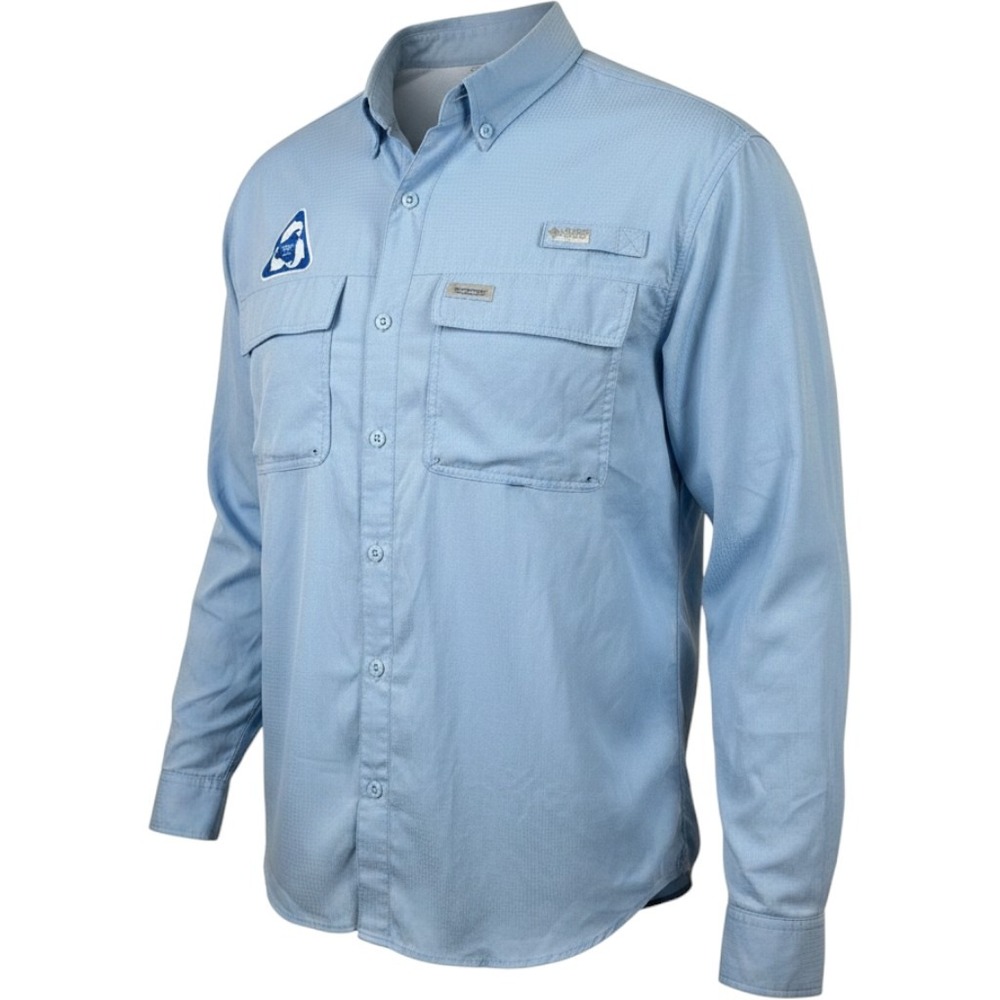 Ocean+ Coast shirt Men's Light Blue Long Sleeve Fishing L recycled polyester log